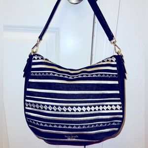 Kate Spade canvas black & white purse